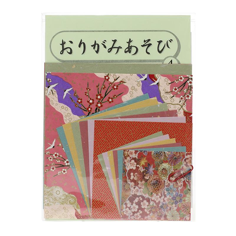 【新登場！日本製！世界中で知られている日本伝統の遊び！折り紙】おりがみあそび 4 折り方テキスト付